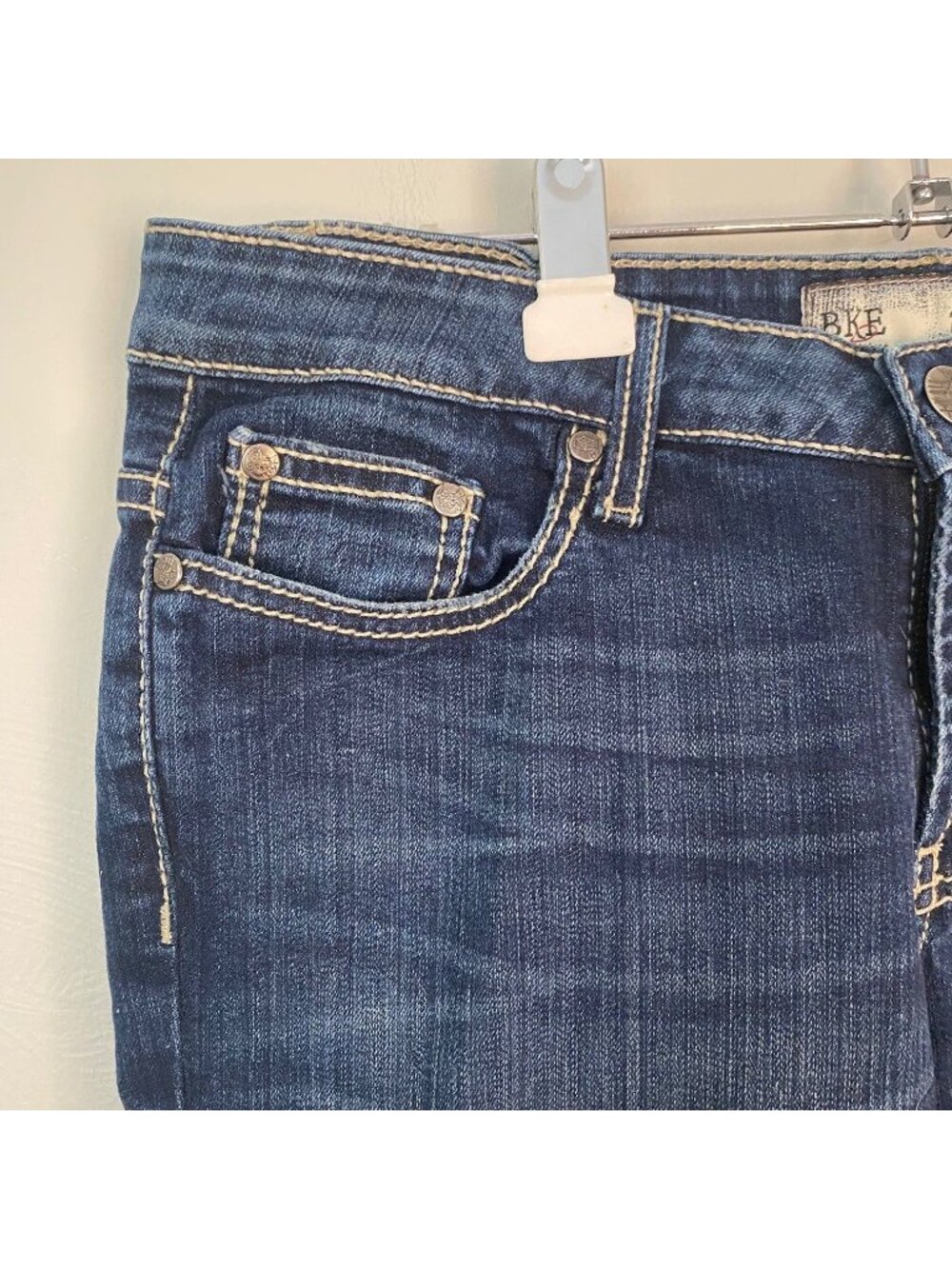 BKE Denim Payton Boot Cut Jeans size 31R X 31.5 Shiny Sequined 5 Pockets - Picture 5 of 11